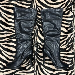 Madeline Stuart 4.5" Heel Knee High Faux Leather Boots - Women's Size 10M (NWT)